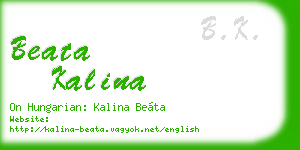 beata kalina business card