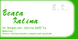 beata kalina business card
